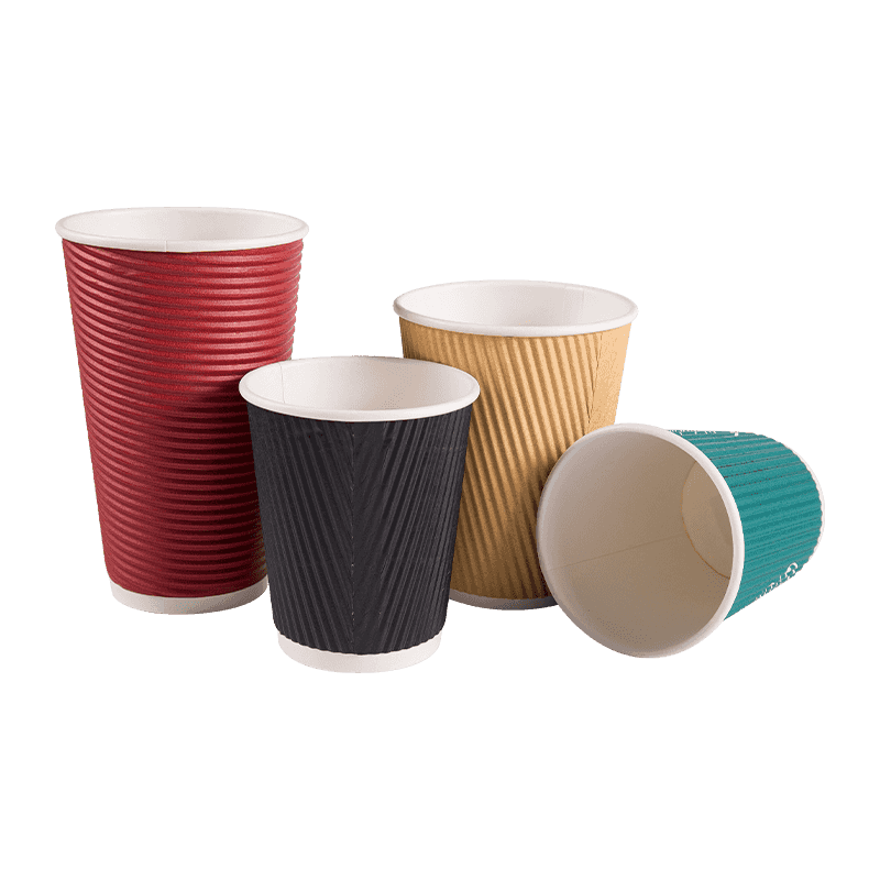 Kuumat juomat vedenpitävä eristetty kaksiseinäinen Ripple Paper Cup